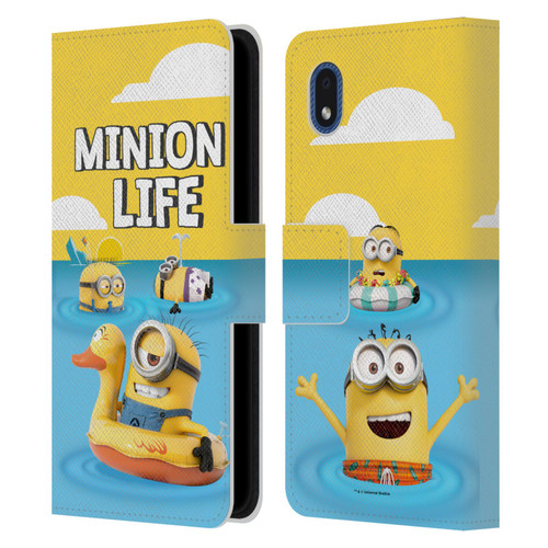 Despicable Me Funny Minions Beach Life Leather Book Wallet Case Cover For Samsung Galaxy A01 Core (2020)