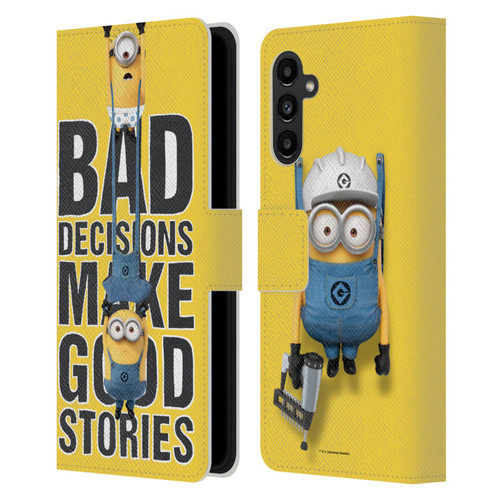 Despicable Me Funny Minions Bad Decisions Leather Book Wallet Case Cover For Samsung Galaxy A13 5G (2021)