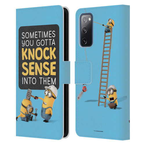 Despicable Me Funny Minions Knock Sense Leather Book Wallet Case Cover For Samsung Galaxy S20 FE / 5G