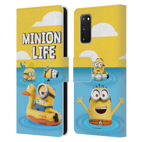 Despicable Me Funny Minions Beach Life Leather Book Wallet Case Cover For Samsung Galaxy S20 / S20 5G