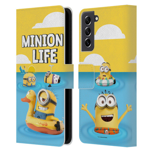 Despicable Me Funny Minions Beach Life Leather Book Wallet Case Cover For Samsung Galaxy S21 FE 5G