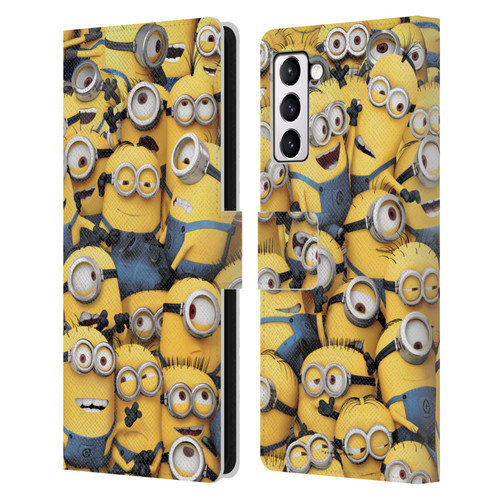Despicable Me Funny Minions Pattern Leather Book Wallet Case Cover For Samsung Galaxy S21+ 5G