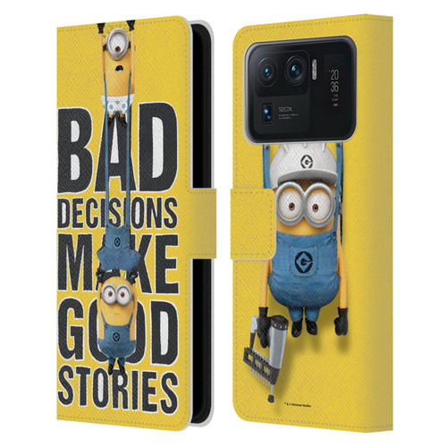 Despicable Me Funny Minions Bad Decisions Leather Book Wallet Case Cover For Xiaomi Mi 11 Ultra