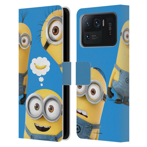 Despicable Me Funny Minions Banana Leather Book Wallet Case Cover For Xiaomi Mi 11 Ultra