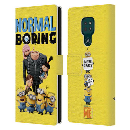 Despicable Me Gru's Family Minions Leather Book Wallet Case Cover For Motorola Moto G9 Play