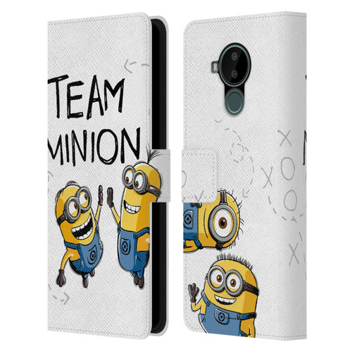 Despicable Me Minion Graphics Team High Five Leather Book Wallet Case Cover For Nokia C30