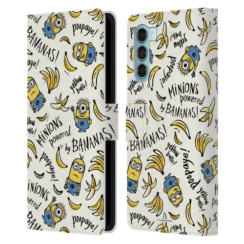 Despicable Me Minion Graphics Banana Doodle Pattern Leather Book Wallet Case Cover For Motorola Edge S30 / Moto G200 5G