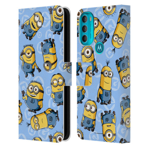 Despicable Me Minion Graphics Character Pattern Leather Book Wallet Case Cover For Motorola Moto G71 5G