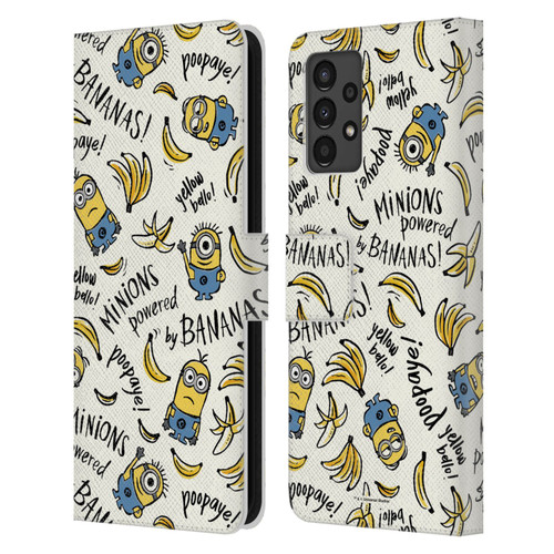 Despicable Me Minion Graphics Banana Doodle Pattern Leather Book Wallet Case Cover For Samsung Galaxy A13 (2022)