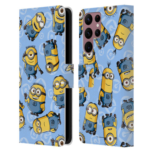 Despicable Me Minion Graphics Character Pattern Leather Book Wallet Case Cover For Samsung Galaxy S22 Ultra 5G