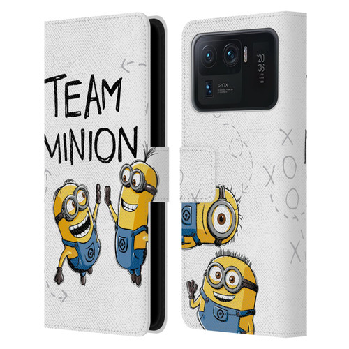 Despicable Me Minion Graphics Team High Five Leather Book Wallet Case Cover For Xiaomi Mi 11 Ultra