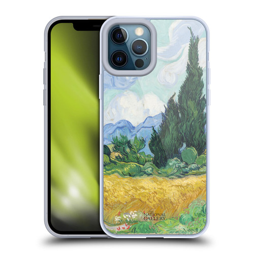 The National Gallery Art A Wheatfield With Cypresses Soft Gel Case for Apple iPhone 12 Pro Max