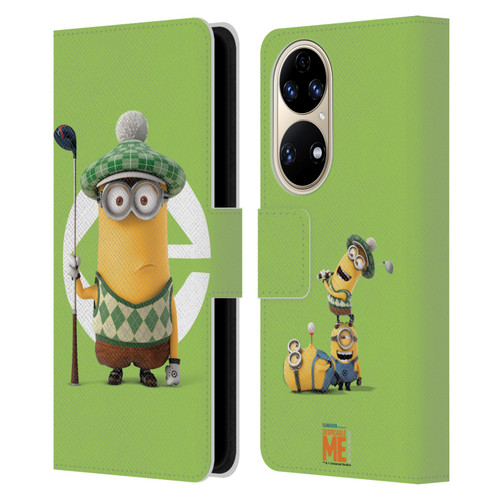 Despicable Me Minions Kevin Golfer Costume Leather Book Wallet Case Cover For Huawei P50