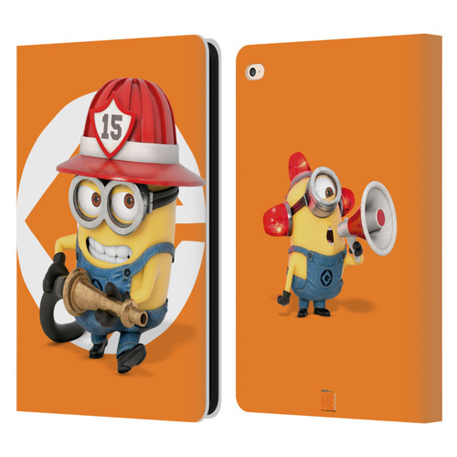 Despicable Me Minions Bob Fireman Costume Leather Book Wallet Case Cover For Apple iPad Air 2 (2014)