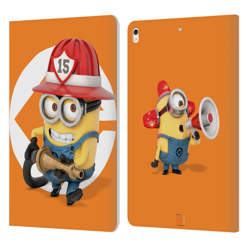 Despicable Me Minions Bob Fireman Costume Leather Book Wallet Case Cover For Apple iPad Pro 10.5 (2017)