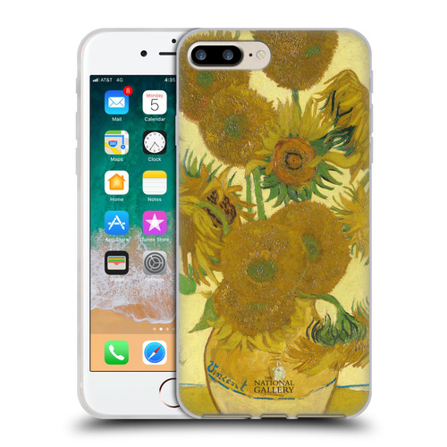 The National Gallery Art Sunflowers Soft Gel Case for Apple iPhone 7 Plus / iPhone 8 Plus
