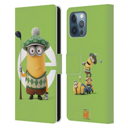 Despicable Me Minions Kevin Golfer Costume Leather Book Wallet Case Cover For Apple iPhone 12 Pro Max
