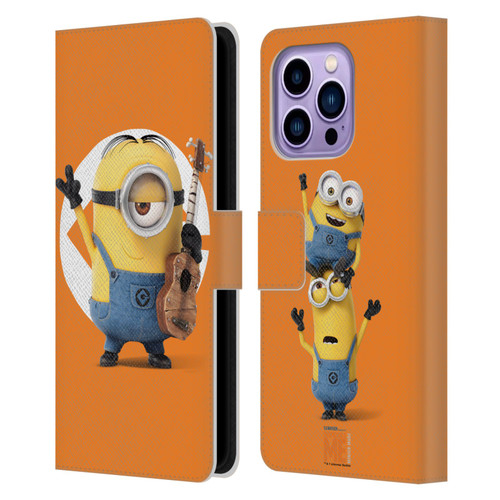 Despicable Me Minions Stuart Leather Book Wallet Case Cover For Apple iPhone 14 Pro Max