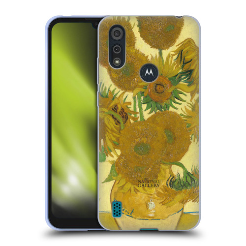 The National Gallery Art Sunflowers Soft Gel Case for Motorola Moto E6s (2020)