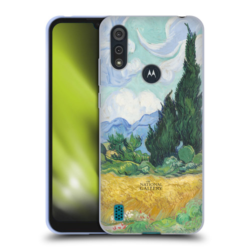 The National Gallery Art A Wheatfield With Cypresses Soft Gel Case for Motorola Moto E6s (2020)