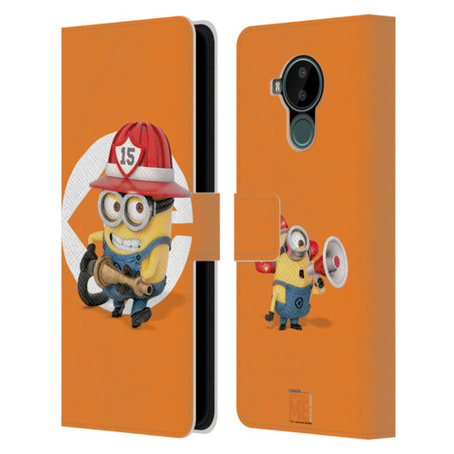 Despicable Me Minions Bob Fireman Costume Leather Book Wallet Case Cover For Nokia C30