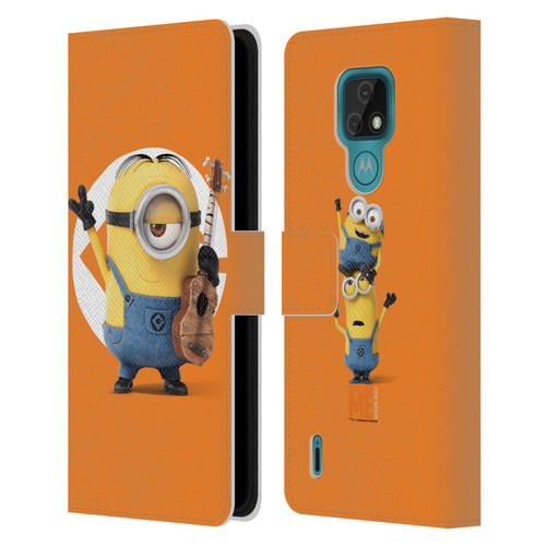 Despicable Me Minions Stuart Leather Book Wallet Case Cover For Motorola Moto E7