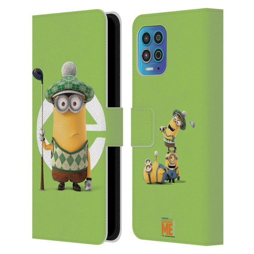 Despicable Me Minions Kevin Golfer Costume Leather Book Wallet Case Cover For Motorola Moto G100