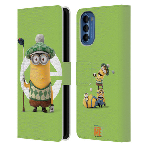 Despicable Me Minions Kevin Golfer Costume Leather Book Wallet Case Cover For Motorola Moto G41