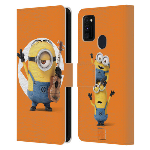 Despicable Me Minions Stuart Leather Book Wallet Case Cover For Samsung Galaxy M30s (2019)/M21 (2020)