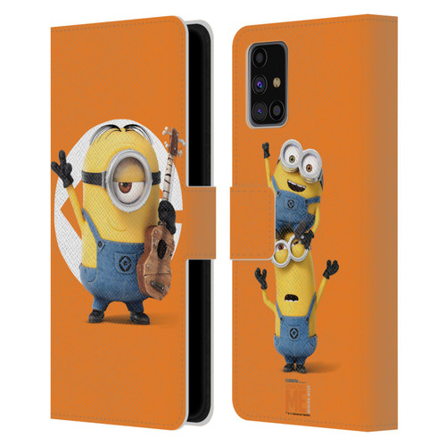 Despicable Me Minions Stuart Leather Book Wallet Case Cover For Samsung Galaxy M31s (2020)
