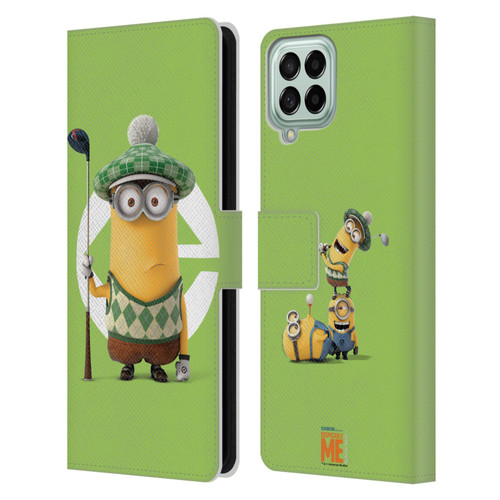 Despicable Me Minions Kevin Golfer Costume Leather Book Wallet Case Cover For Samsung Galaxy M53 (2022)