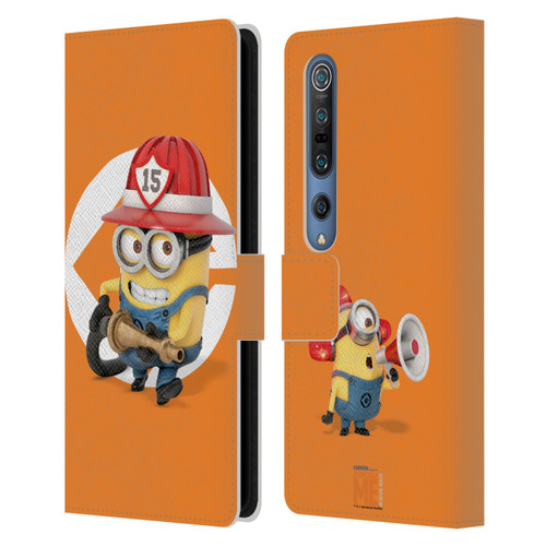 Despicable Me Minions Bob Fireman Costume Leather Book Wallet Case Cover For Xiaomi Mi 10 5G / Mi 10 Pro 5G