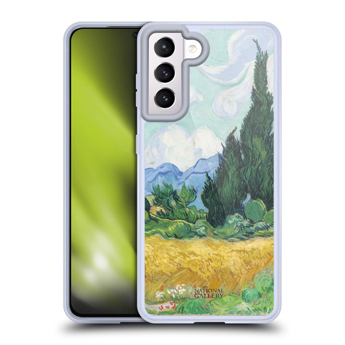 The National Gallery Art A Wheatfield With Cypresses Soft Gel Case for Samsung Galaxy S21 5G