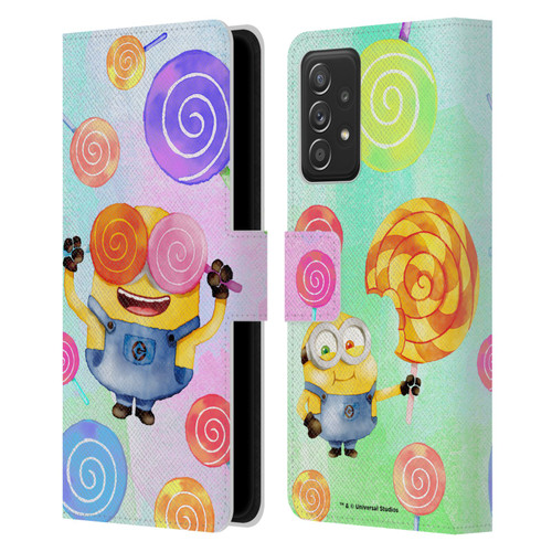 Despicable Me Watercolour Minions Bob Lollipop Leather Book Wallet Case Cover For Samsung Galaxy A53 5G (2022)