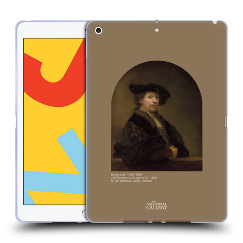 The National Gallery People Rembrandt Self Portrait Age 34 Soft Gel Case for Apple iPad 10.2 2019/2020/2021