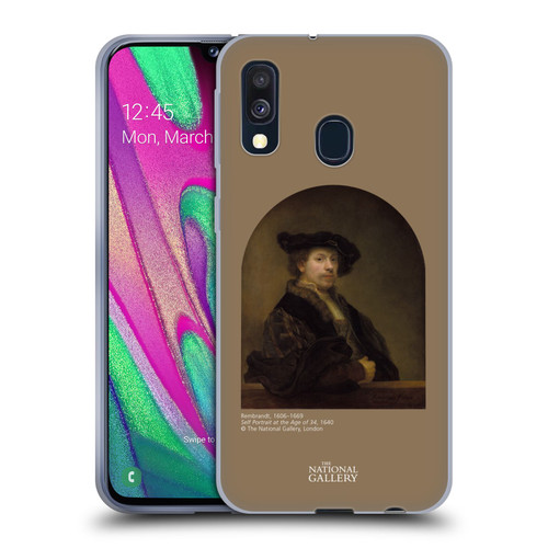 The National Gallery People Rembrandt Self Portrait Age 34 Soft Gel Case for Samsung Galaxy A40 (2019)