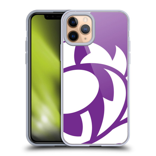 Scotland Rugby Oversized Thistle Purple Heather Soft Gel Case for Apple iPhone 11 Pro