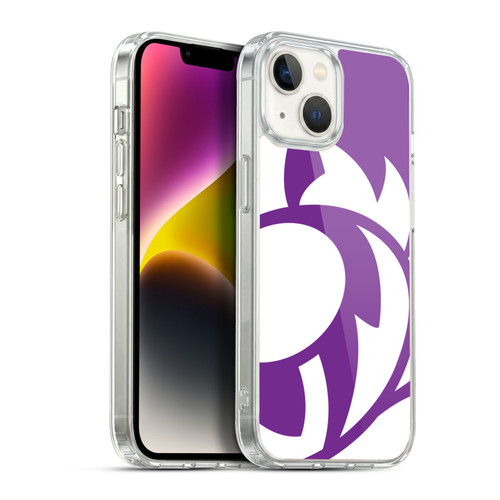 Scotland Rugby Oversized Thistle Purple Heather Soft Gel Case for Apple iPhone 14