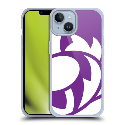 Scotland Rugby Oversized Thistle Purple Heather Soft Gel Case for Apple iPhone 14
