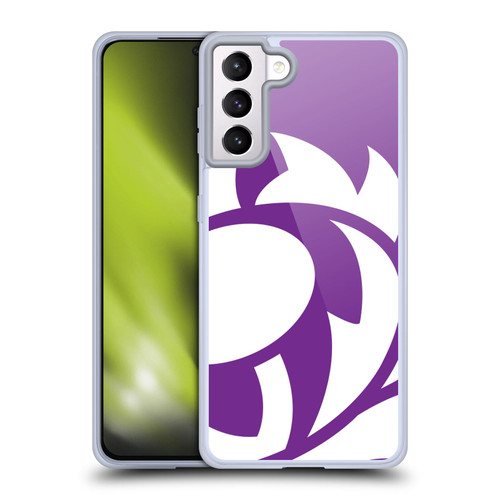 Scotland Rugby Oversized Thistle Purple Heather Soft Gel Case for Samsung Galaxy S21+ 5G
