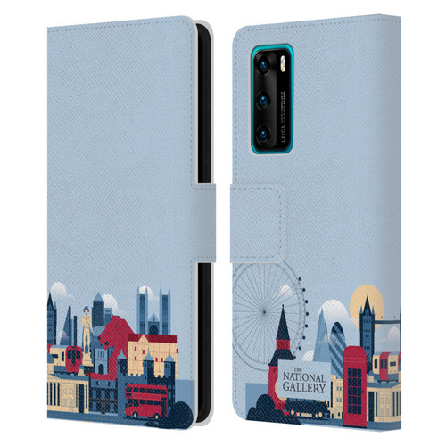 The National Gallery Art London Skyline Leather Book Wallet Case Cover For Huawei P40 5G