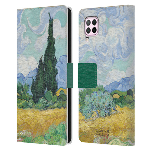 The National Gallery Art A Wheatfield With Cypresses Leather Book Wallet Case Cover For Huawei Nova 6 SE / P40 Lite