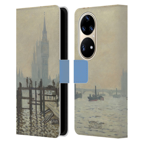 The National Gallery Art Monet Thames Leather Book Wallet Case Cover For Huawei P50 Pro