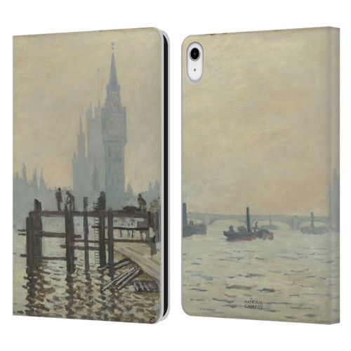 The National Gallery Art Monet Thames Leather Book Wallet Case Cover For Apple iPad 10.9 2022/2025