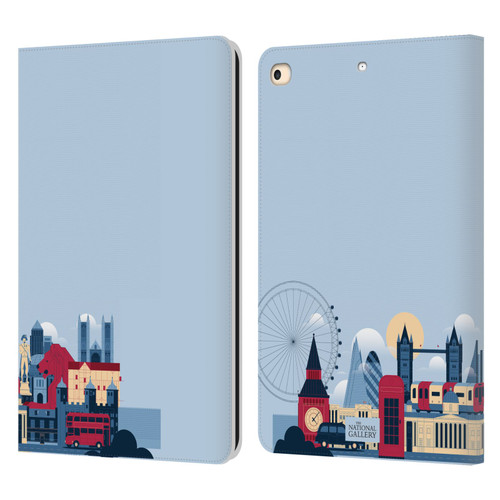 The National Gallery Art London Skyline Leather Book Wallet Case Cover For Apple iPad 9.7 2017 / iPad 9.7 2018
