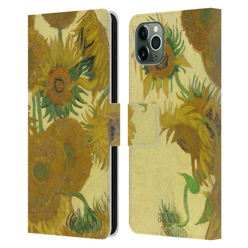 The National Gallery Art Sunflowers Leather Book Wallet Case Cover For Apple iPhone 11 Pro Max