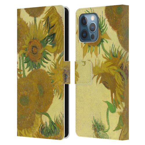 The National Gallery Art Sunflowers Leather Book Wallet Case Cover For Apple iPhone 12 Pro Max