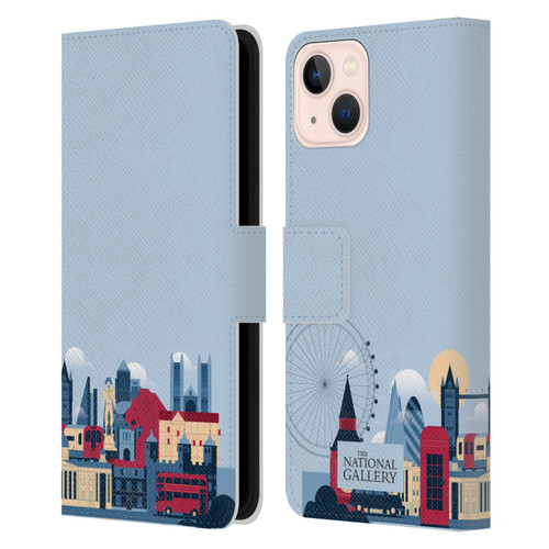 The National Gallery Art London Skyline Leather Book Wallet Case Cover For Apple iPhone 13