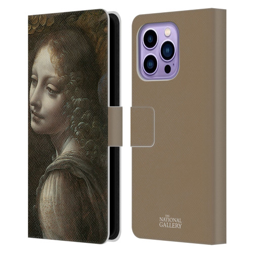 The National Gallery Art The Virgin Of The Rocks Leather Book Wallet Case Cover For Apple iPhone 14 Pro Max