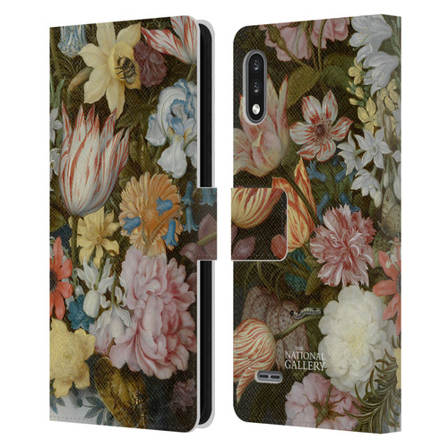 The National Gallery Art A Still Life Of Flowers In A Wan-Li Vase Leather Book Wallet Case Cover For LG K22